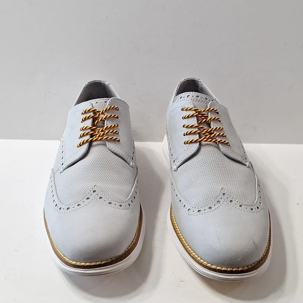 Cole Haan Men's Gray Lace Up Business Preppy Grand Wingtip Oxford Shoes Size 9M